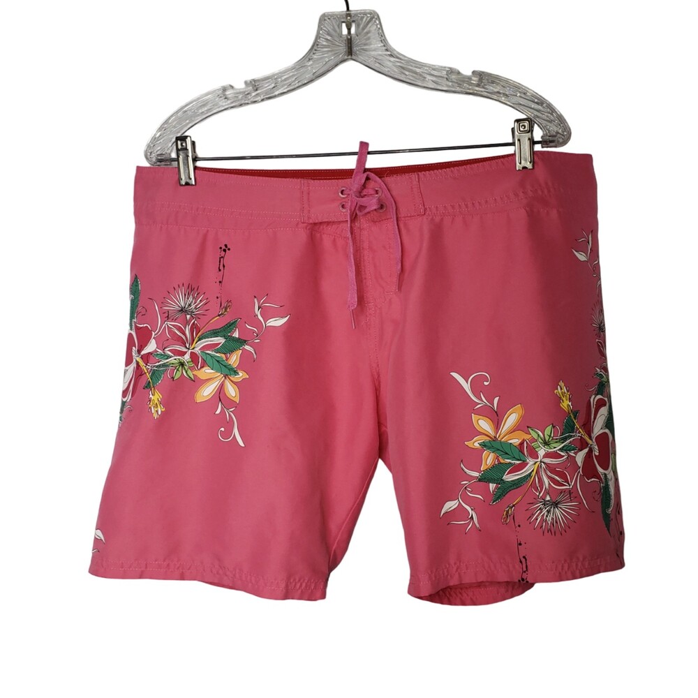 VINTAGE BODY GLOVE Pink Floral Board Shorts Size XL